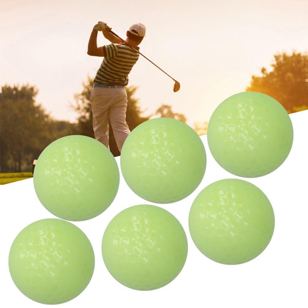 6pcs/set Automatic Light Absorption Glowing Golf Balls Luminous Golf Balls Night Practice