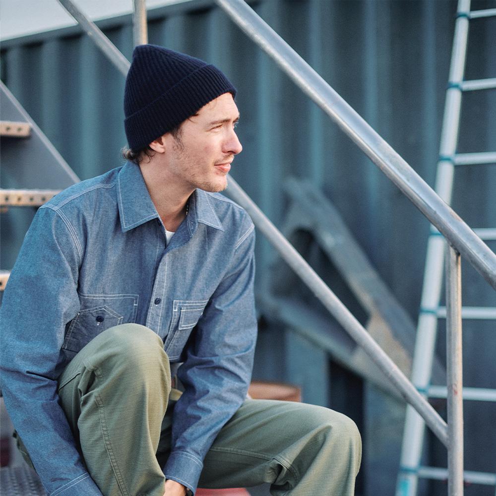 Geonjiulleunseu Chambray Work Shirt 5.5Oz - Blue