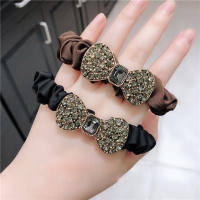 Elastici per Capelli con Fiocco di Strass Moda Donna Ragazza Elastici per Capelli Accessori Ufficio Anello per Capelli Corda Copricapo