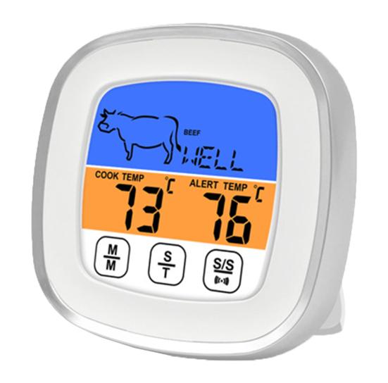 Matlagnings BBQ Termometer Pekskärm Temperaturmätare med Timer Sond