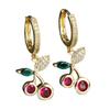 Practical Cherry Dangle Earrings Pendant Earrings Copper Texture Ear Jewelry Suitable for Fashion Individual Present