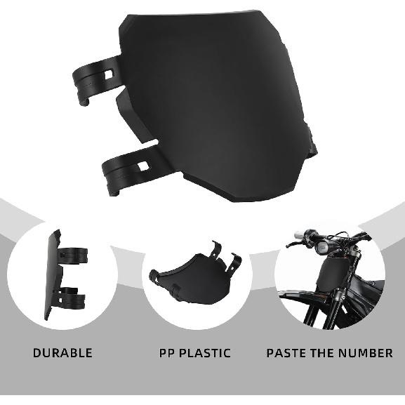 Front Number Plate For Ebike,8.78″*6.69″ Plate Replacement For Ridstar Q20/Tutti Soleil 01/Surron Light Bee/Talaria Sting MX3 MX4 MX5/E Ride