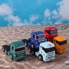 Pull-Back Truck Flat Trailer Diecasts Zinc Zinc Alloy Engineering Vehicle Toy Truck Cab Model  Kids Toy