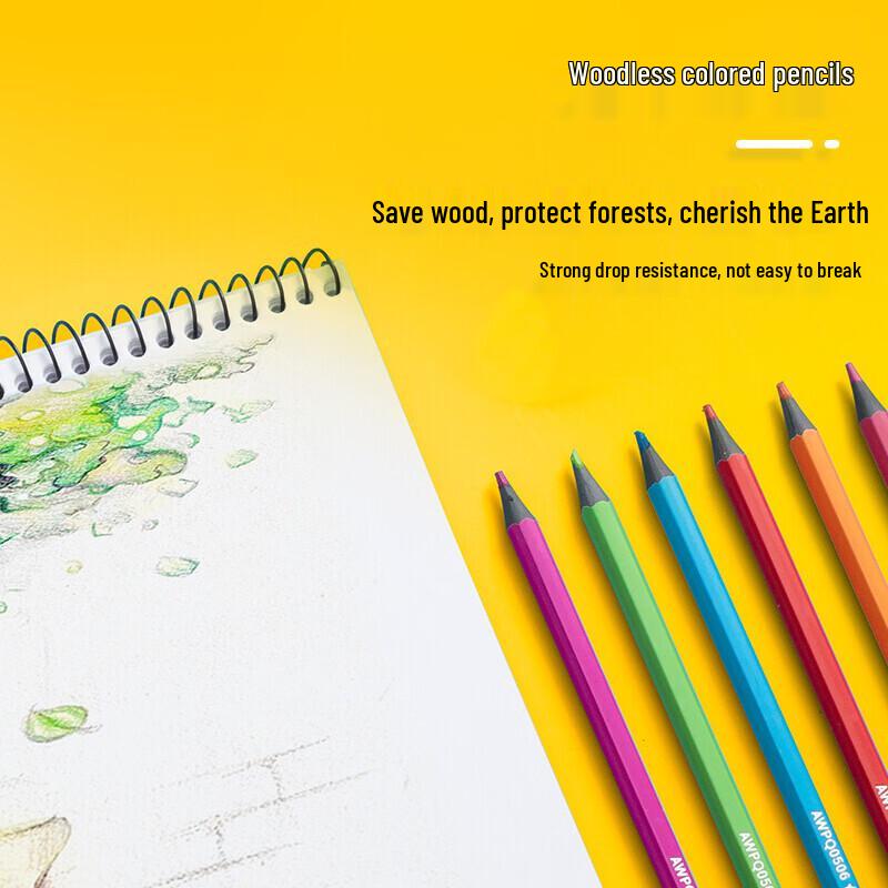 M&G 48-Color Woodless Erasable Colored Pencils