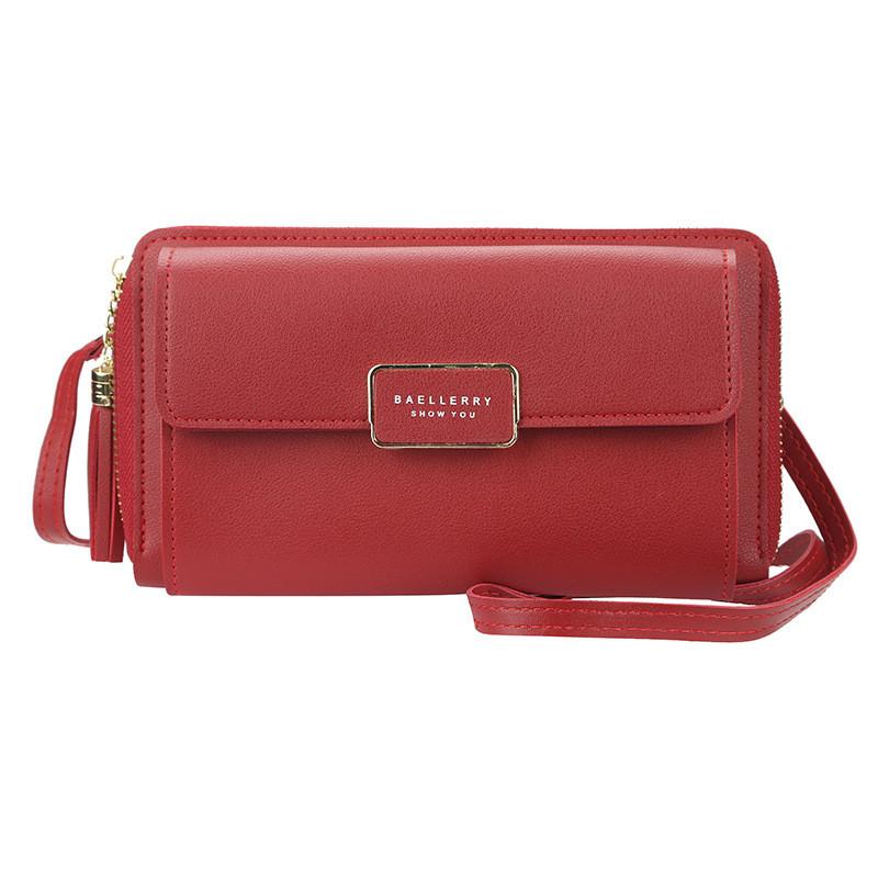 Pu Leather Long Wallet For Women With Zipper And Card Slots For Daily Use