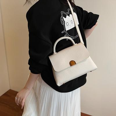 Leichter Luxus, schlicht und vielseitig, Pendler-Dokumentenhandtasche, hochwertiges Lychee-Muster, Damentasche, neue lässige Schulter-Umhängetasche