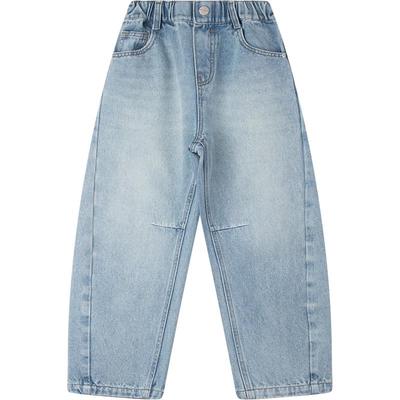 Mucmukn Boys' Pleated Curved-Leg Washed Denim Jeans