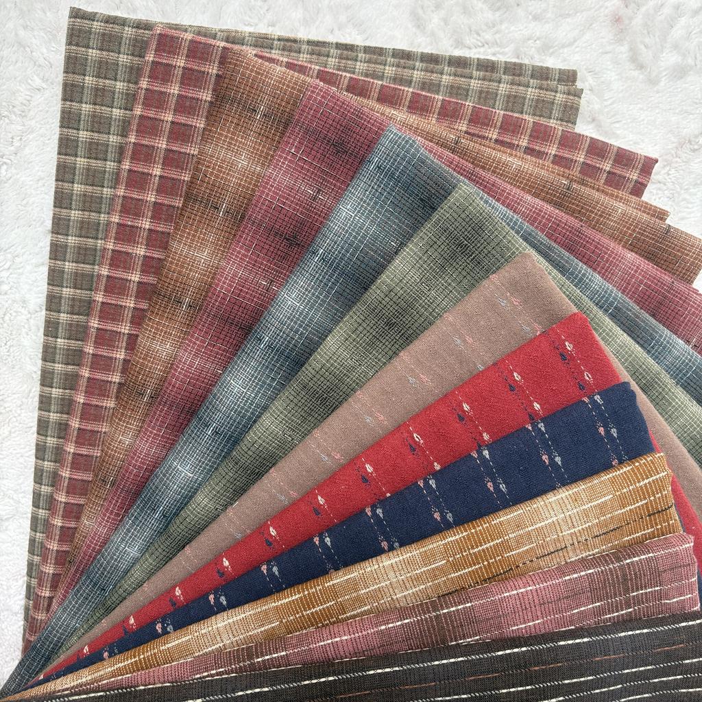 Wine Red Series Made Doll Clothes Japanese Patchwork Craft Materials Multicolored Cloth Handmade Patchwork Brocade Fabric Piece