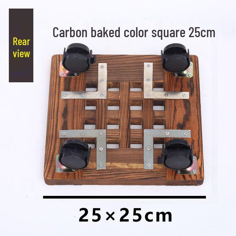 Bonsai Wood Flower Stand with Wheels | Square/Round Anti-Corrosion Elevated Pot Tray for Indoors