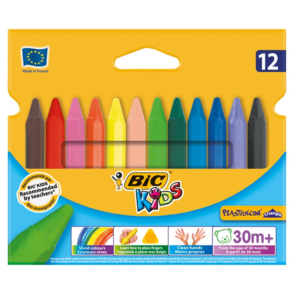 KREDKI BIC KIDS 12KOL/90MM PLASTIDECOR 0789