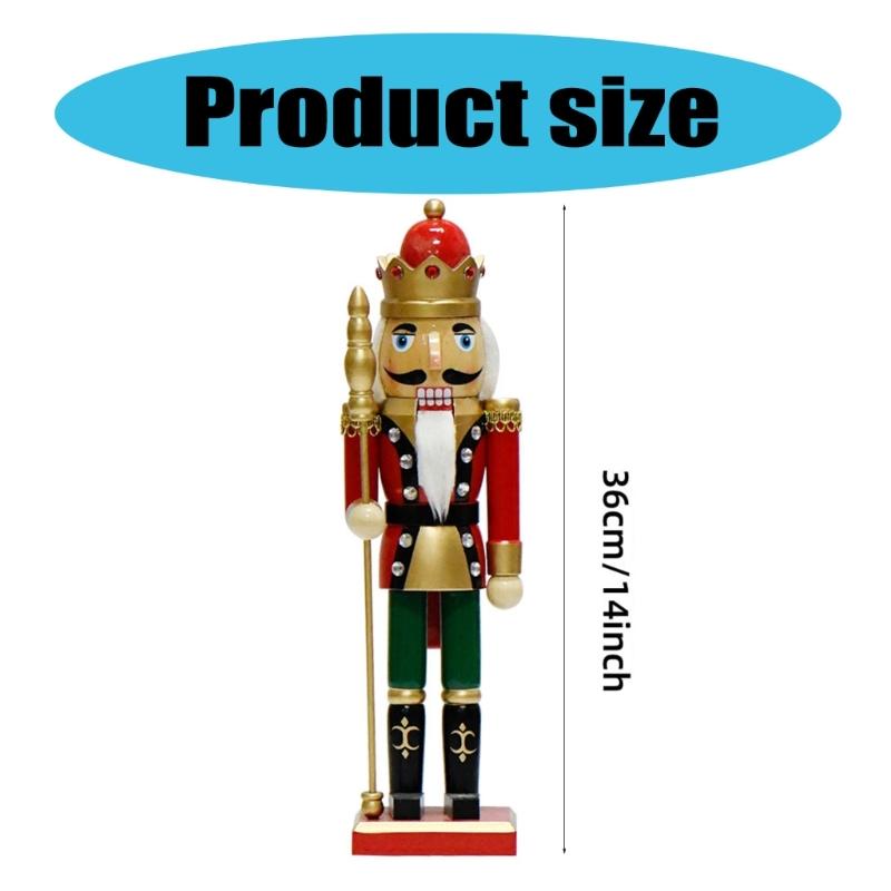 Christmas Nutcrackers Ornament, Wood Christmas Nutcrackers Soldier Figures Standing Decorations for Christmas