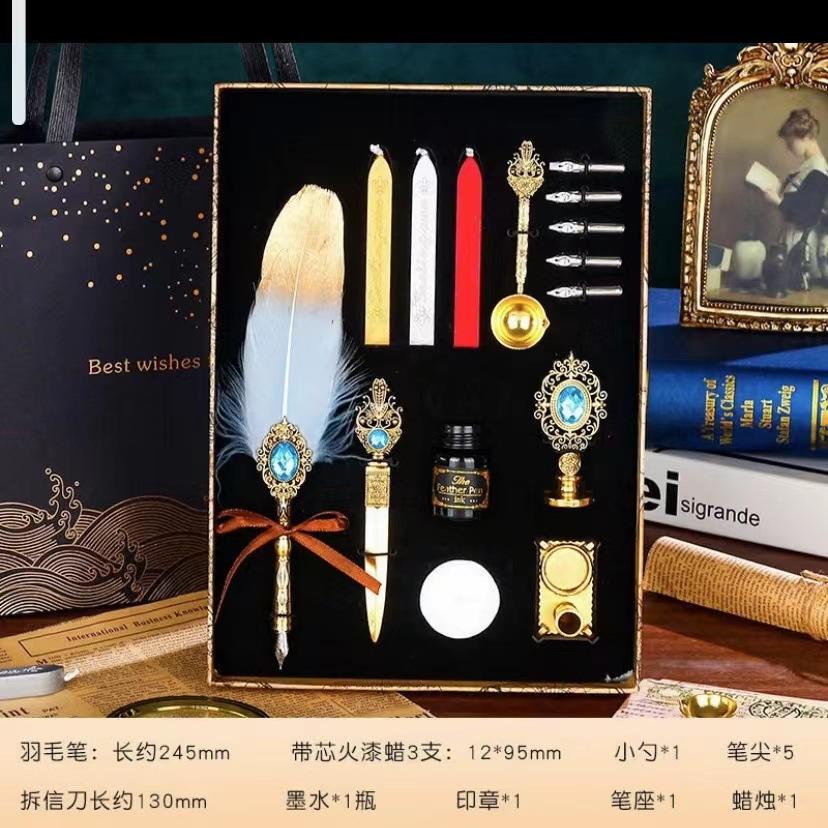 Creative Vintage Philosopher'S Stone Quill, Direct Sale, Pen Fire Paint Seal Teachers' Day Gift