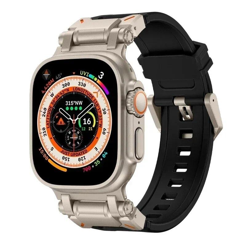 Silikon Kayış Apple Watch Band Ultra 2 1 49mm 45mm 44mm 42mm Yumuşak Spor Bandı iWatch Serisi 9 8 7 6 5 SE Bilezik Aksesuarları