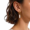 Cross-Border Fashionable Pearl Baroque Hoop Earrings, 18K Stainless Steel, High-End Look, Fade-Resistant.