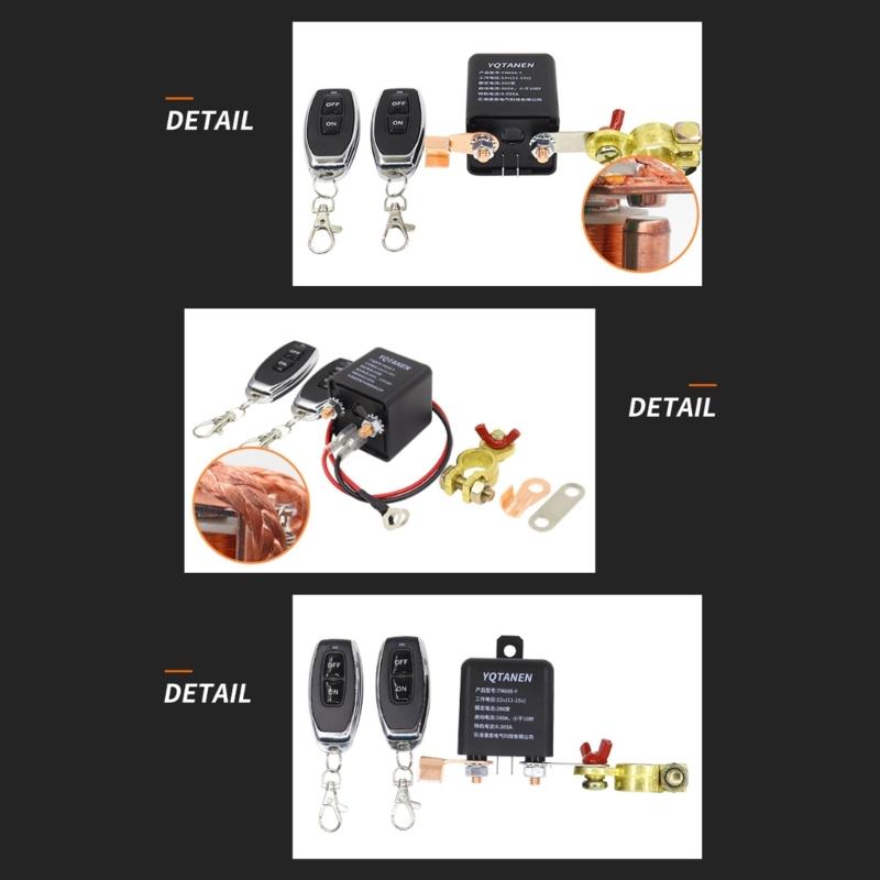 Fernbedienbarer Batterietrennschalter für Autos, Wohnmobile, Lkw DC12V 200A Kabellose Fernbedienung Diebstahlschutz Einfache Bedienung