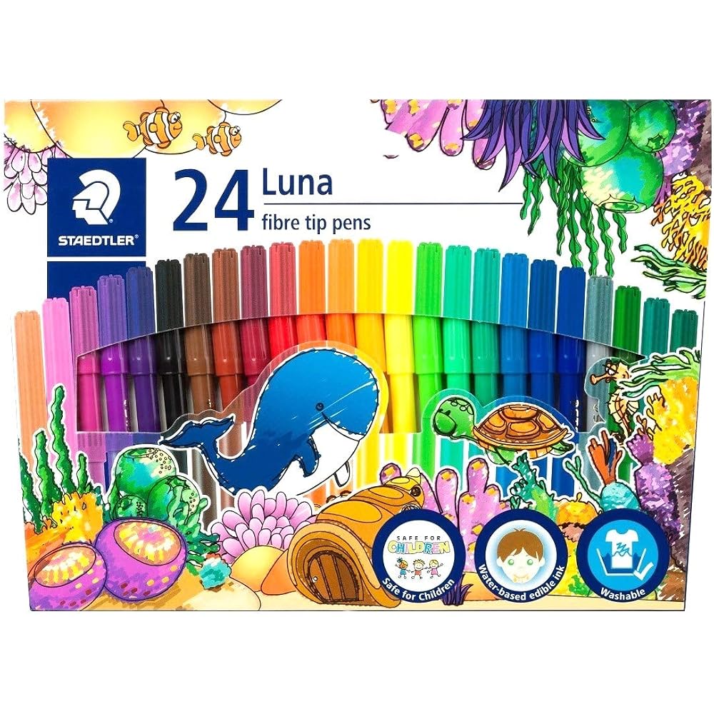 STAEDTLER (STAEDTLER) LUNA Water-based Pen Fiber Tip Pen Luna Fiber Tip Pen 24 Colors Kids Water-...