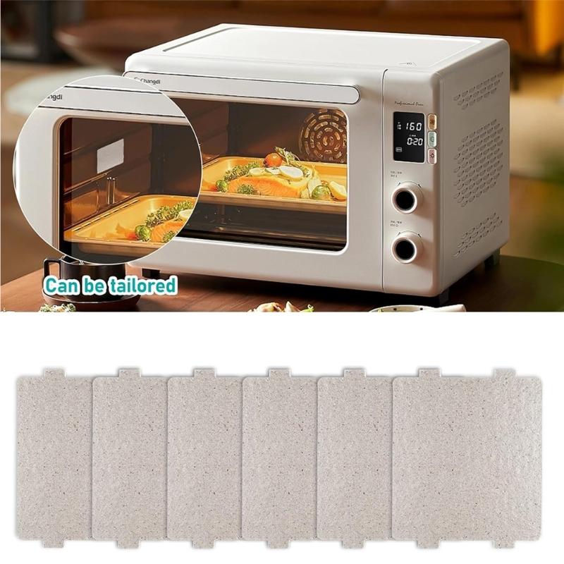 Set of 6 Premium Mica Insulation Plates Cuttable Muscovite Sheet Suitable for Microwave Ovens with 800℃ Heat Resistance