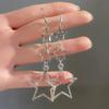 Long Star Fringe Dangle Earrings Party Sparkle Star Jewelry for Women Teen Girl