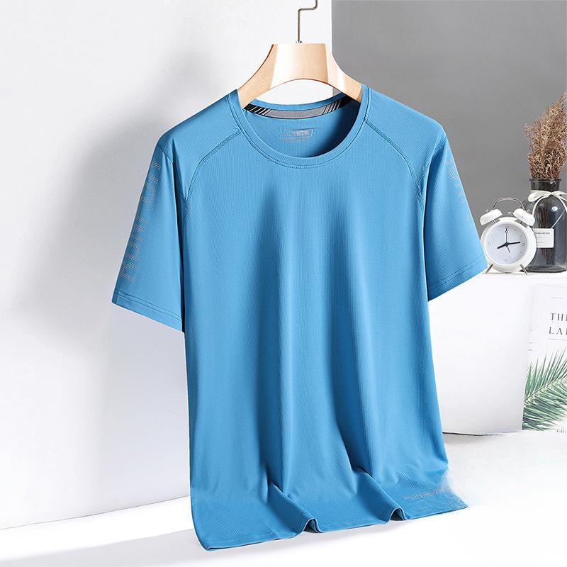 Schnelltrocknende Kleidung Ice Silk T-Shirt für Herren Outdoor Sports Fitness Kurzärmliges Rundhals-T-Shirt Ice Silk Casual Top für Herren