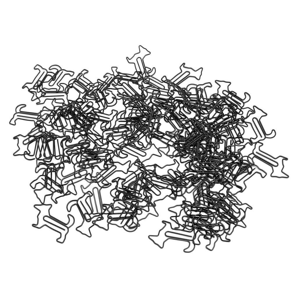 100pcs Dog Shape Paper Clips Creatively Cute Plated Metal Bookmark Paper Clips for Students Stationery