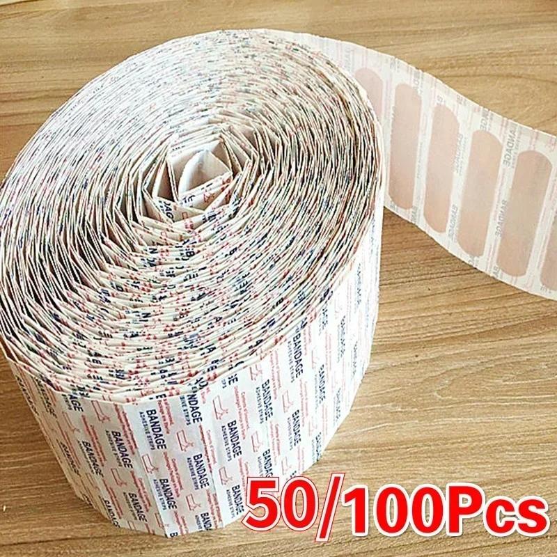 100pcsBreathable Band Aid Waterproof Bandage First Aid Wound Dressing Medical Tape Wound Plaster Emergency Kits Bandaids