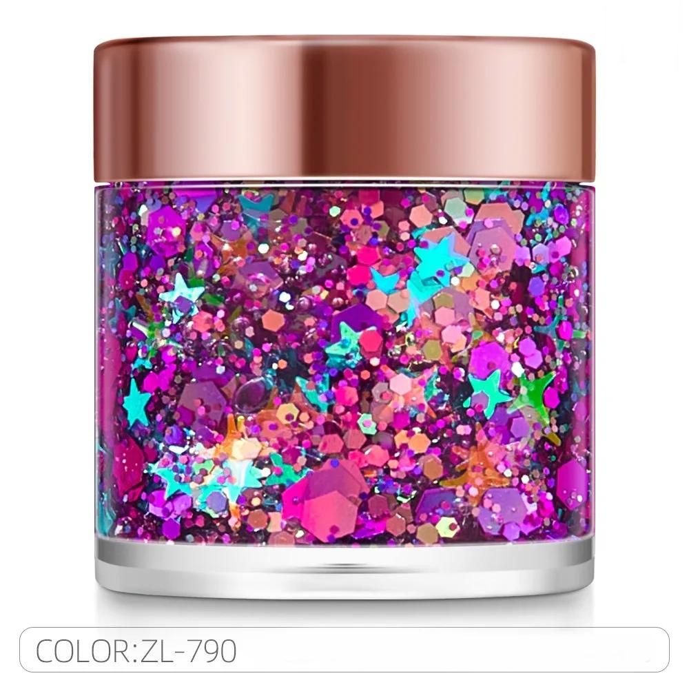New Mermaid Looks Body Face Glitter Gel Shining Long-Lasting Body Glitter Gel Body Makeup Gel for Hair
