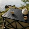 Space-Saving Folding Table Wipe-Clean Portable Camping Wagon Tabletop