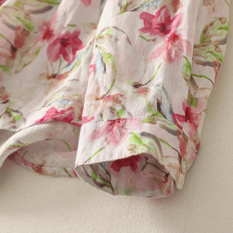 Camisa Casual Estampada de Primavera para Mujer, de Manga Larga, Holgada, Oversize, Cómoda, Retro, con Cuello POLO