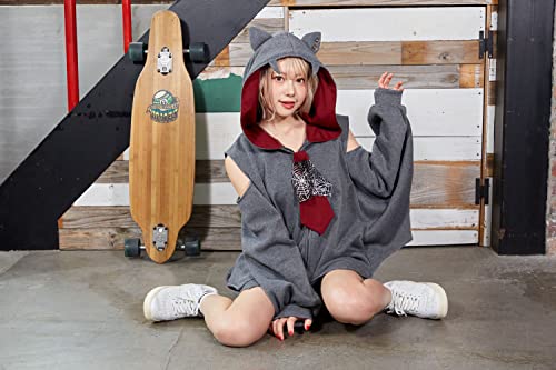 Clearstone Fangle Cosplay Halloween Bat Hoodie, Unisex, Gray