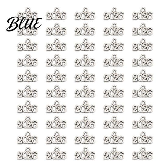 Holiday Number Decor 50Pcs 2026 Alloy Charm Vintage Decoration Accessories