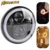 Motorcycle 5.75 LED Headlight Head Light White Halo DRL For Harley Sportster Iron 883 Dyna Street Bob Moto Headlamp Accessories