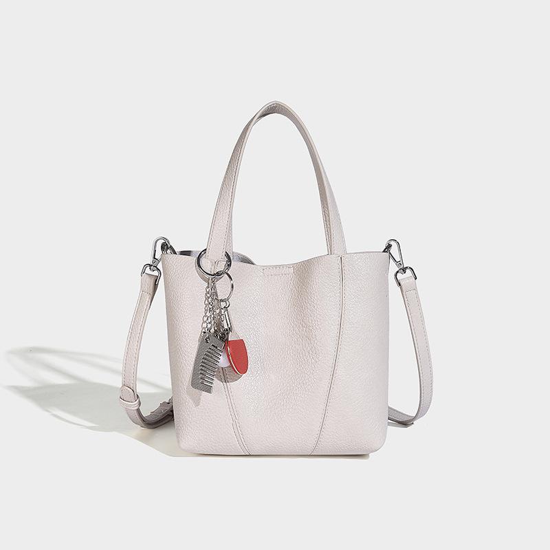 Light Luxury Genuine Leather Hand-held Bucket Bag Niche Women's Bag Single-shoulder Crossbody Bag