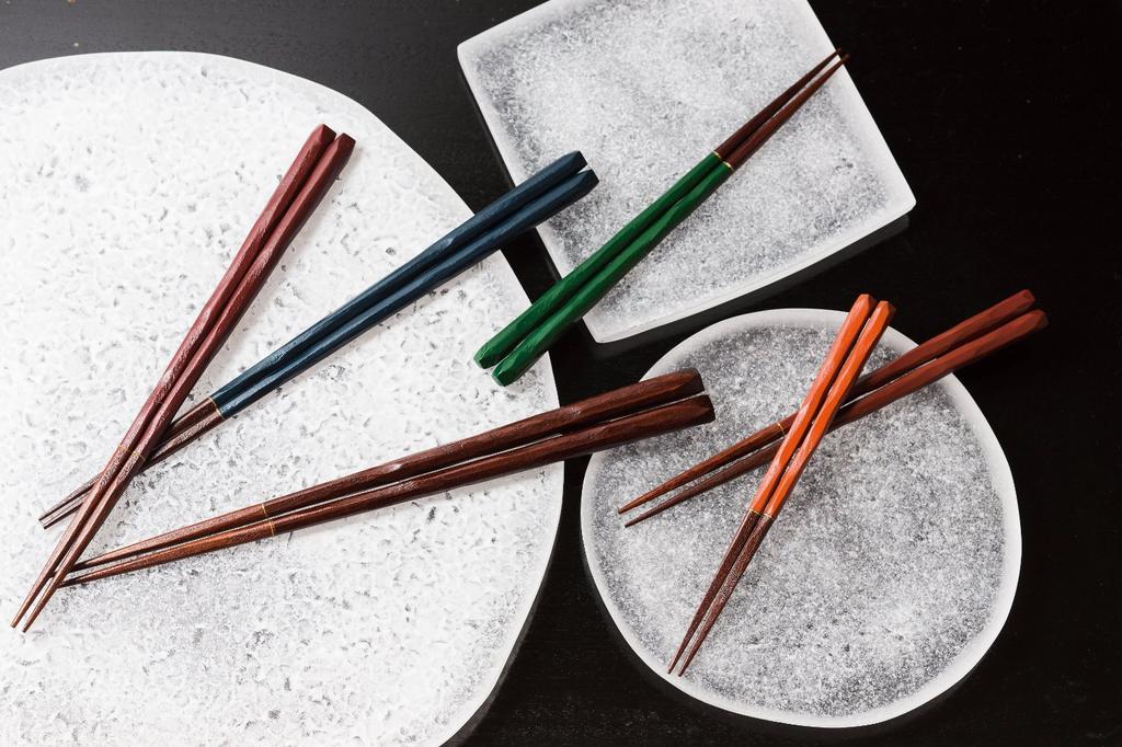 One Pair of Fuju Chestnut 38049 Japanese-made Chopsticks, Design, Wood, 23.5cm,