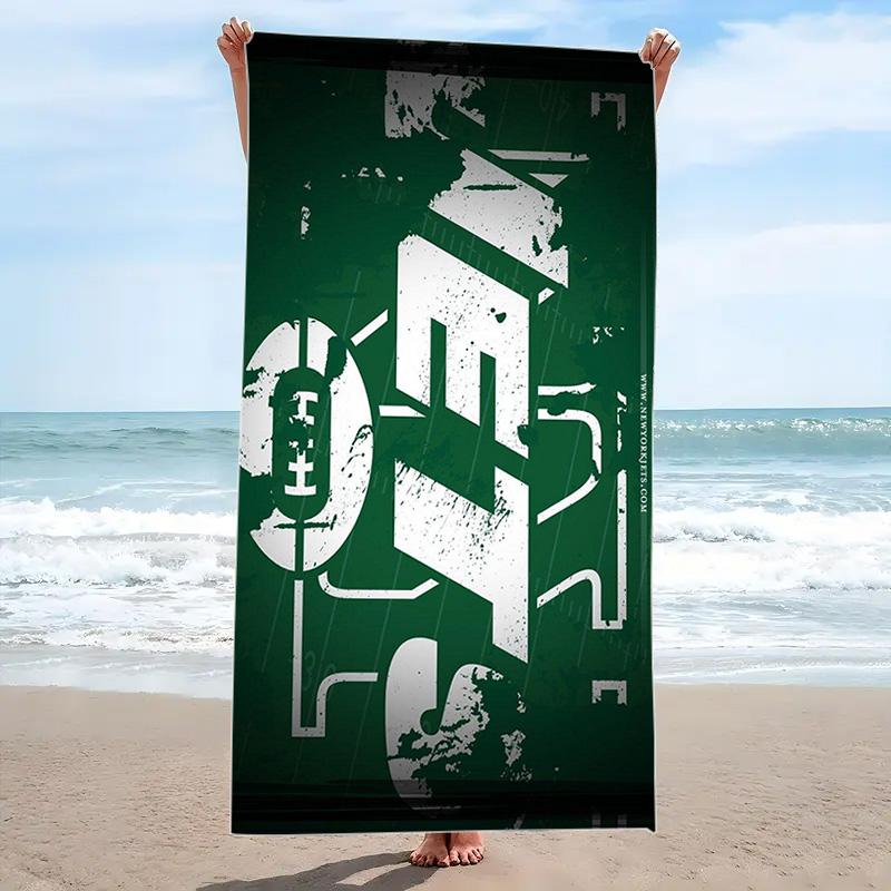 New York Jets Print Strandtuch, Großes Weiches Schnelltrocknendes Handtuch für Strand Camping Schwimmen