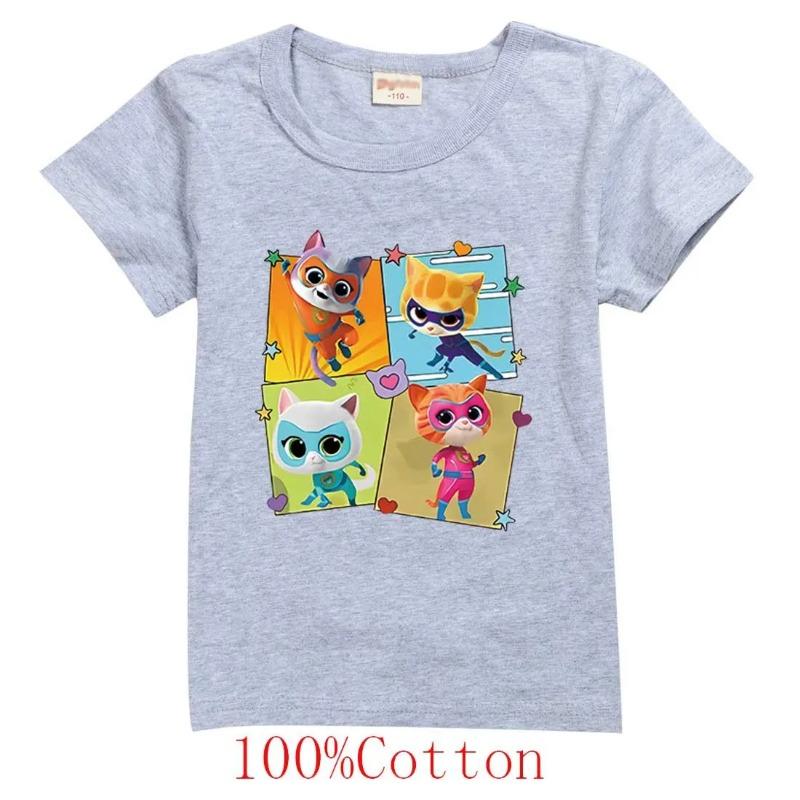 Game Super Cat Costume Kids SuperKitties T Shirt Baby Girls Summer Clothes Toddler Boys Cotton Tshirt Children Short Sleeve Tops