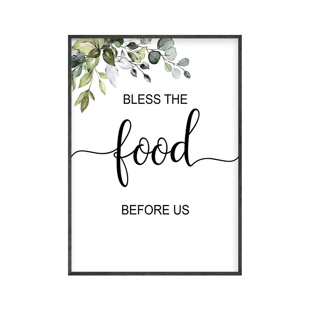 

Благослови пищу перед нами Печать Кухня Настенное Искусство Библейский Стих Обеденный Плакат Искусство на Холсте Красота Картина Живопись Современный Домашний Декор 21x30cm No Framed