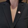 Noble and Elegant Crystal Swan Brooch Ins Personalized and Trendy Safety Pin Buckle Fixed Without Damaging Clothes Small Collar Pin