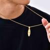 Vnox Stainless Steel Coconut Tree Pendant Necklace for Men, Silver Plated Elliptical Charm Jewelry with Box Chain, Gift for Him