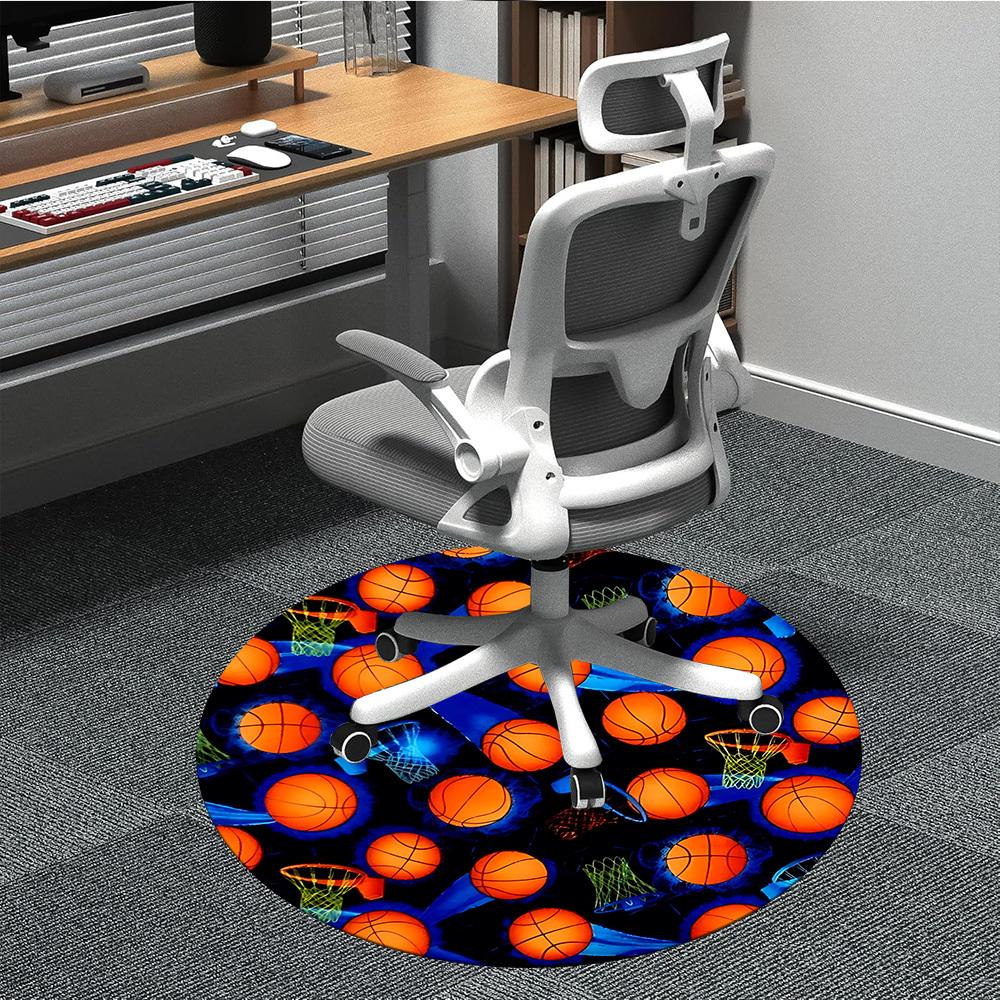 

1pc Basketball Hoops Chair Carpet for Office, Non-slip, Soft and Durable Office Rug for Interior Decoration, Perfect for Office yy260313006 80cm by 80cm