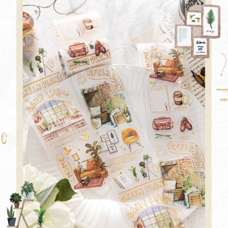 Aesthetic Decorative Tape 6mmX2M Clear PET Tape Scrapbooking Tape for Scrapbooking Journal Photo Album and Wrapping