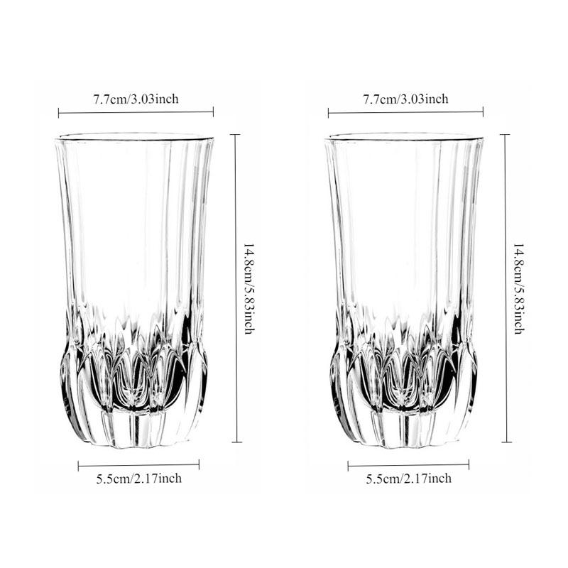 2 Piece Set of Glass Cups Diamond-shaped Glasses Transparent Thickened Wine Glasses Luxury Cocktail Glasses Juice Glasses Hiking
