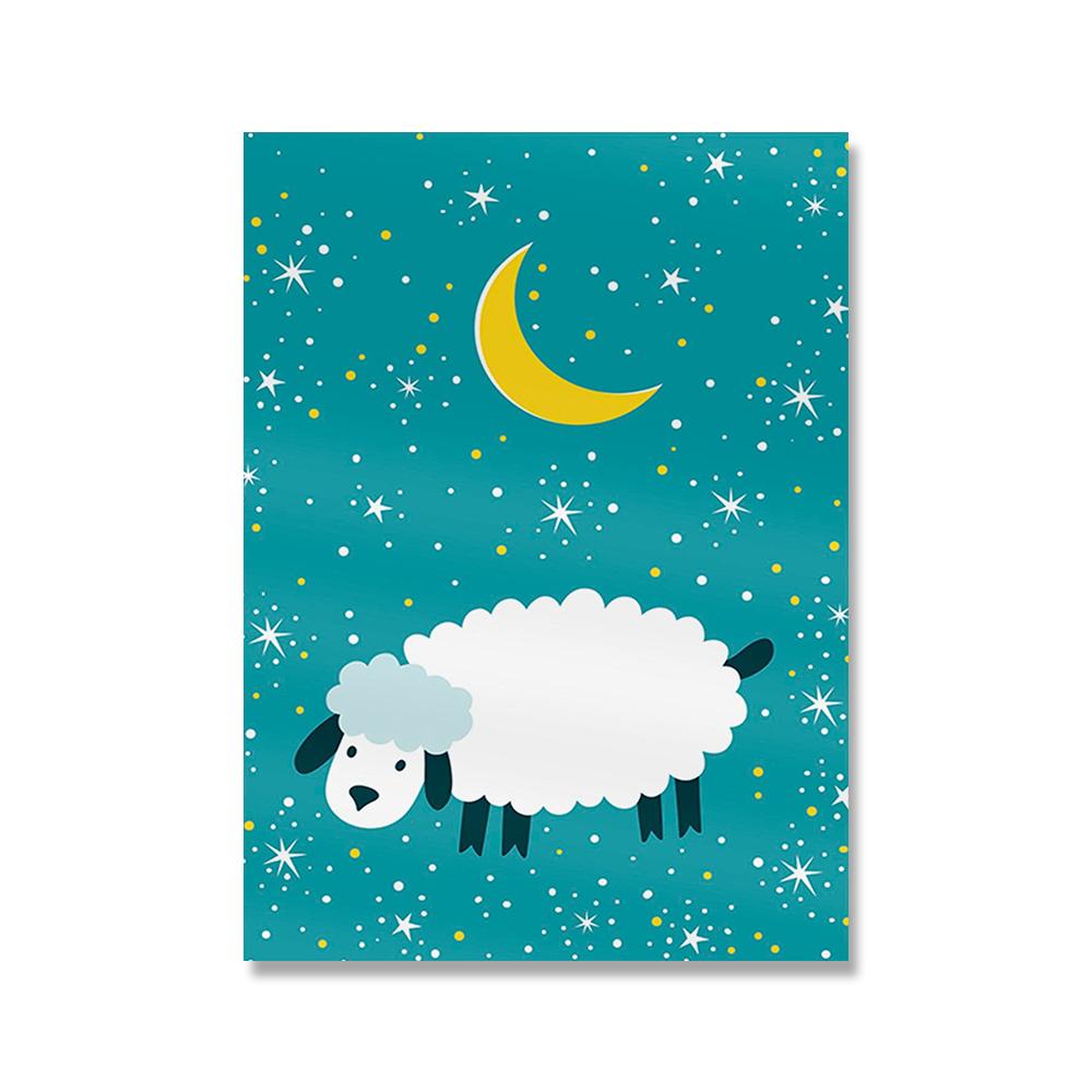 

Мерцающая звезда, сладкий сон, спокойной ночи, детская настенная живопись на холсте, постер с принтом, украшение, картина, декор для детской комнаты 21x30cm No Framed