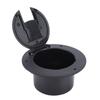   Round Electric Cable Cover Snap Lock Door, High Grade ABS Material, Easy Installation, Neat Look, 3-1Celsius2in Interface RV Trailer Black, For Outd