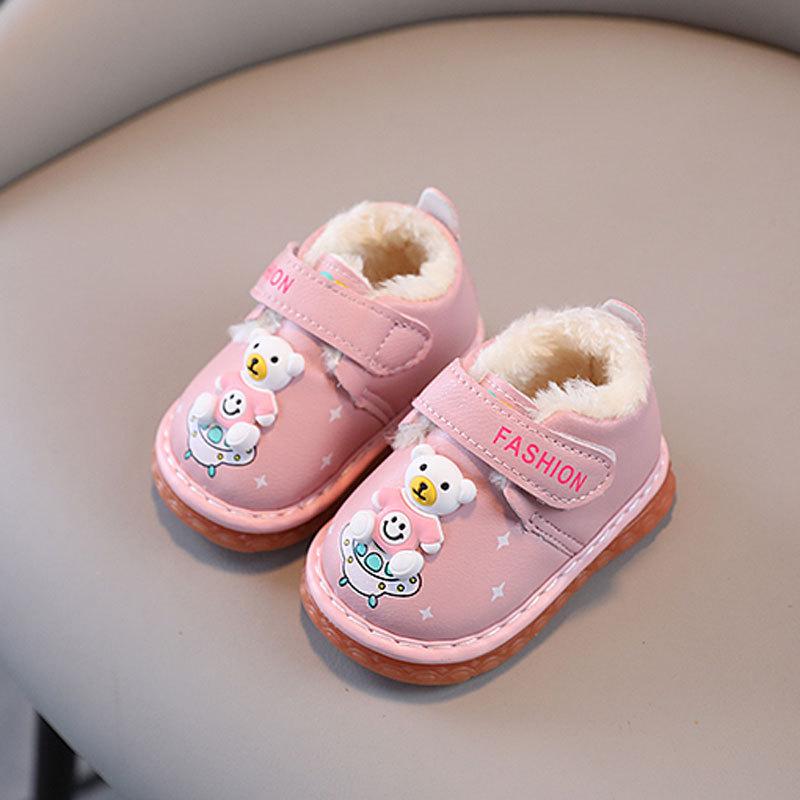 

Called Shoes Winter Soft Sole Piled Thickened Toddler Shoes 0-1-2 Years Old Boys and Girls Baby Cotton Shoes Baby Shoes 3 16 розовый