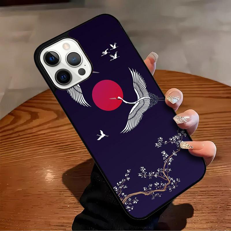 Red-crowned Crane Bird Phone Case For iPhone 17 Air 16 15 14 13 12 11 Pro Max Max Plus Bumper Case Cover