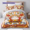Name Custom Maneki-Neko Pattern Bedding Set Quilt Cover Pillowcase Home Decor Gift (1 * duvet cover + 2 * pillowcase, without core)