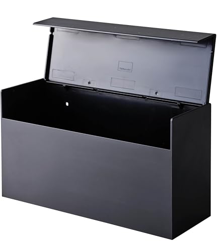 Yamazaki Tower Magnetic Paper Towel Holder, Black, 24.5cm W x 8.7cm D x 13.5cm H, Model 5440