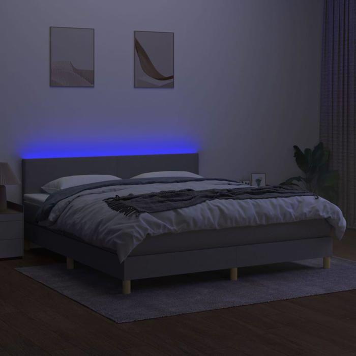 Maison Exclusive - Sommier à lattes de lit et matelas et LED Gris clair 180x200 cm