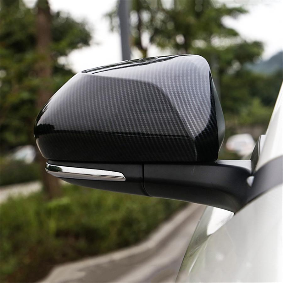 ABS Carbon Fiber Look Side Door Rearview Mirror Cover Trim For Toyota Camry 2018