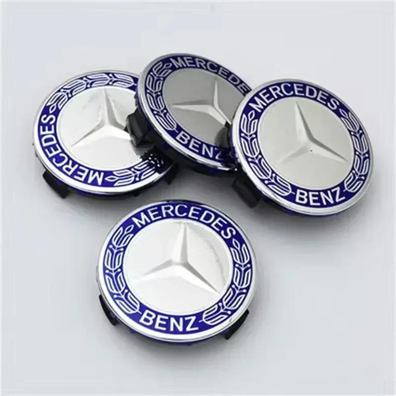 4 STÜCKE 75MM Auto Nabenkappen für Mercedes Benz AMG W203 W206 W220 W205 W211 Auto Radmitte Nabenkappen Benz Emblem Reifen Felgenabdeckung